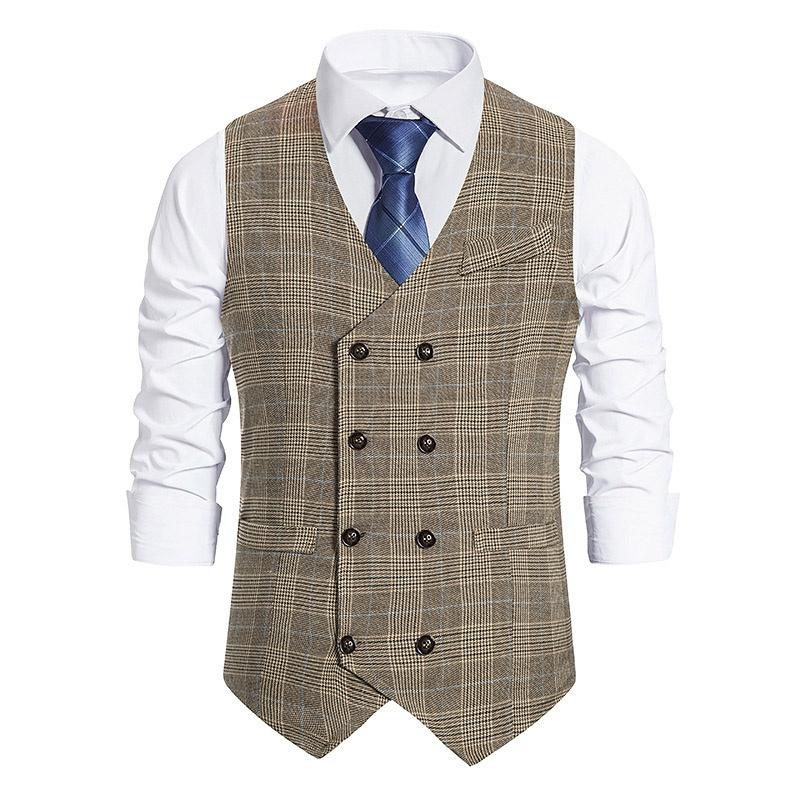 Herren Business Slim Fit Casual Herren Weste für Hochzeit Weiche Wolle Tweed Weste Herringbone Groosmen Retro Vintage Slim