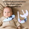 Breathable Cotton Baby Pillow Crescents Shape Neck Support Cartoon Pattern Bedding Pillow for Newborns
