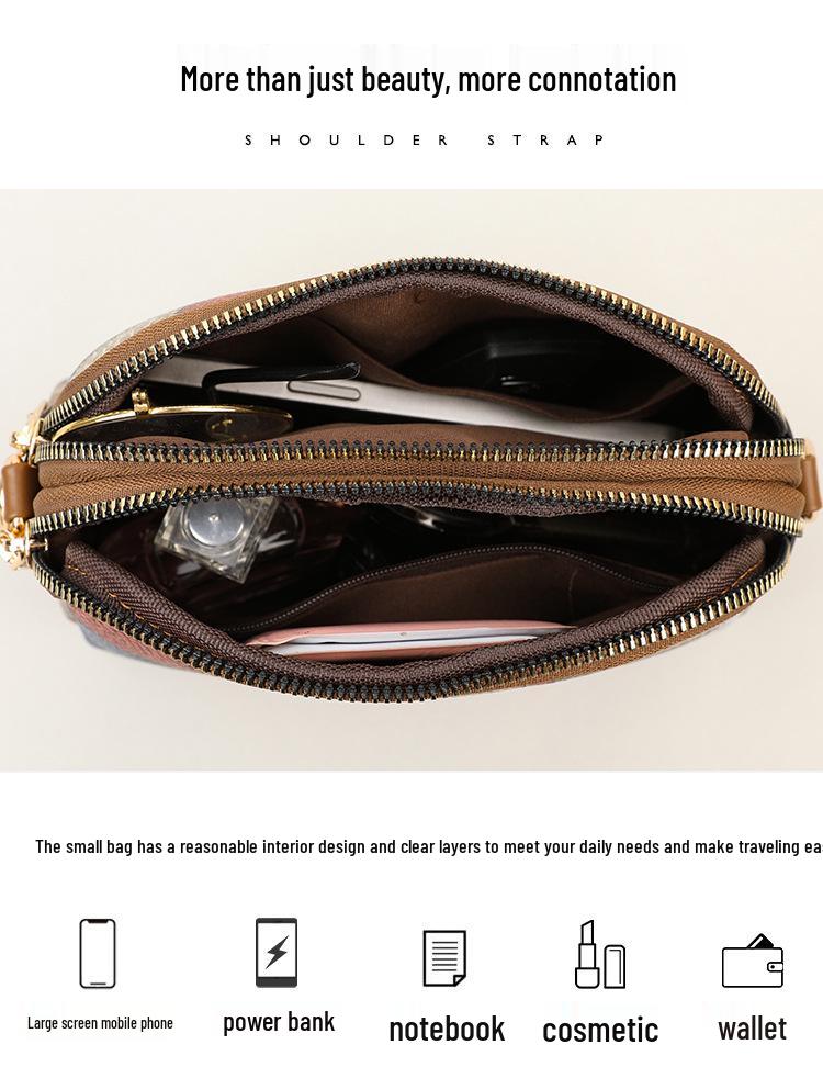 Ethnic Style Colorblock Patchwork Double Zipper Crossbody Bag