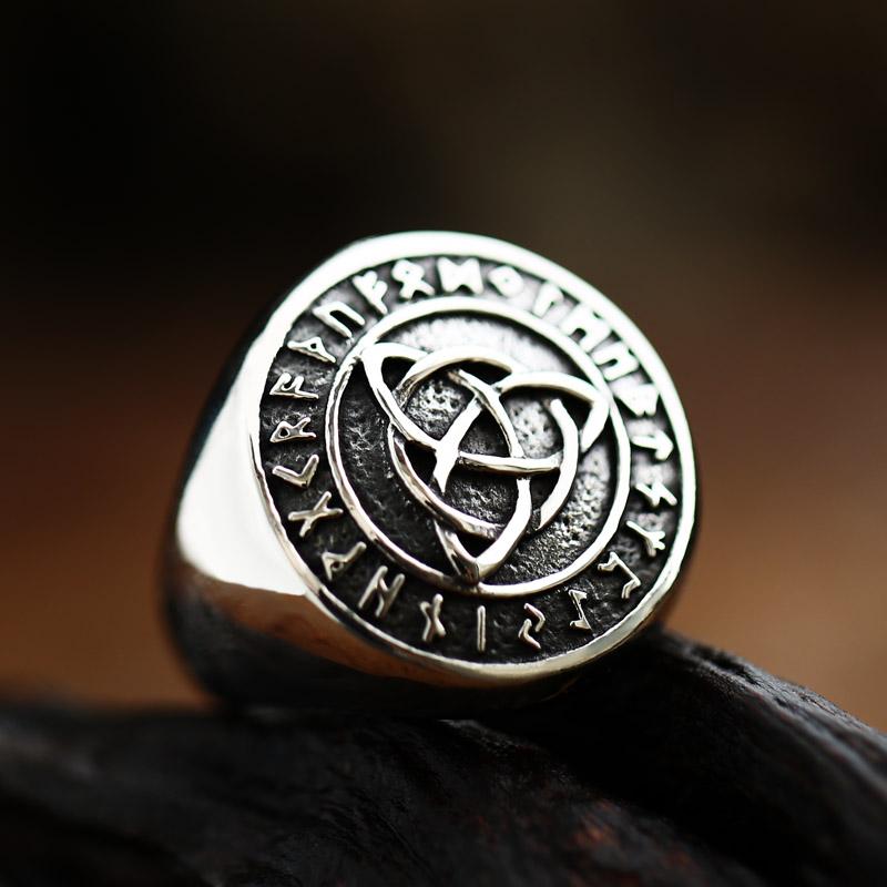 

BEIER 2024 New Arrival Updated Design Viking Runes Viking Valknut Celtic Knot Ring For Men 7