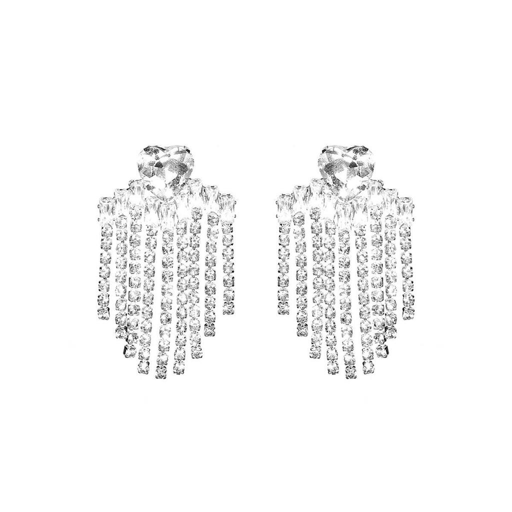 Luxury Full Diamond Long Tassel Earrings for Women - High-End European & American Fashion Jewelry