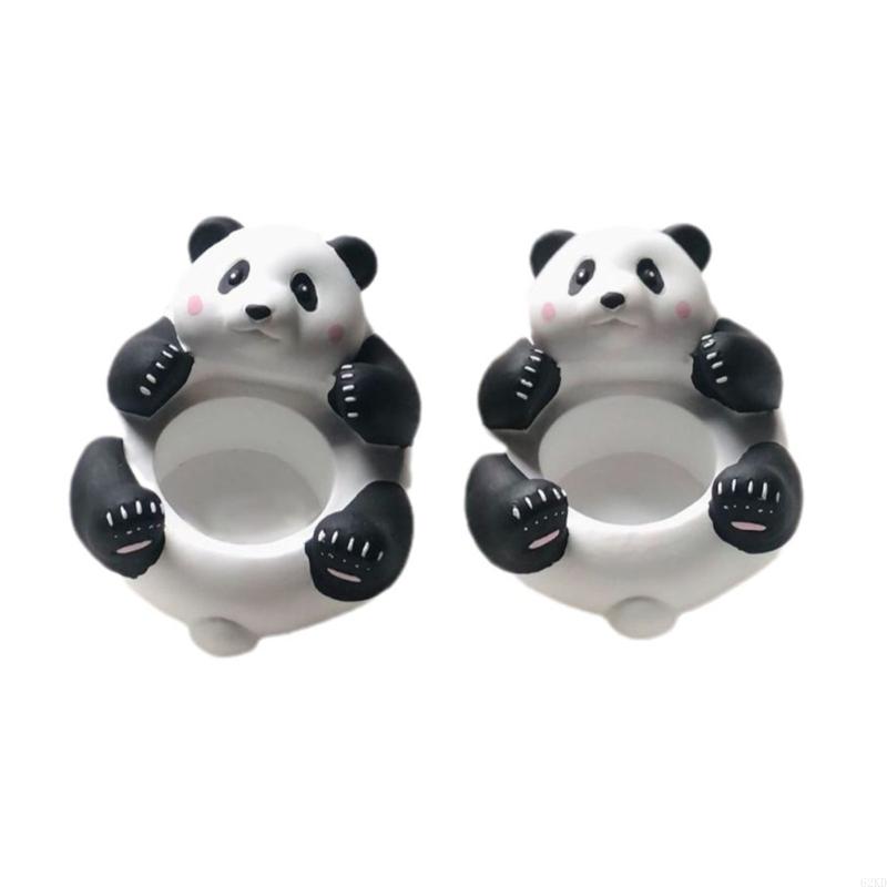 62KD Panda Tealights Stand with Fine Craftsmanships for Room Accent