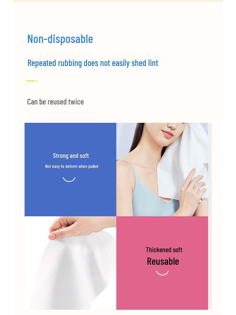 Removable Pure Cotton Disposable Face Wash Towels - Soft, Thick, Large Pack