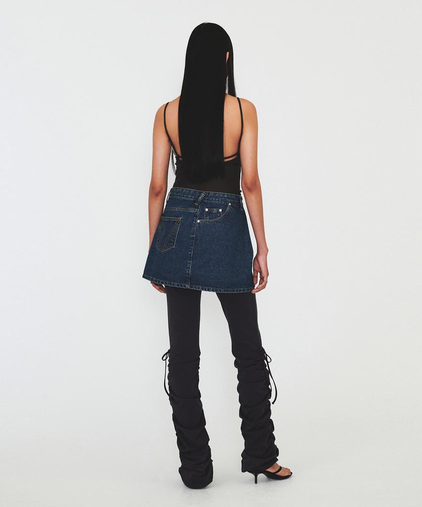 Daiaegeuneol Wrap Denim Mini Skirt (Blue)