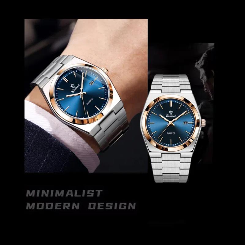 BINBOND Ceasuri Bărbați Oțel Inoxidabil Sport Moda Ceas Cuarț Original pentru Bărbați Ceas de mână Rezistent la apă Luminos Data Bărbați