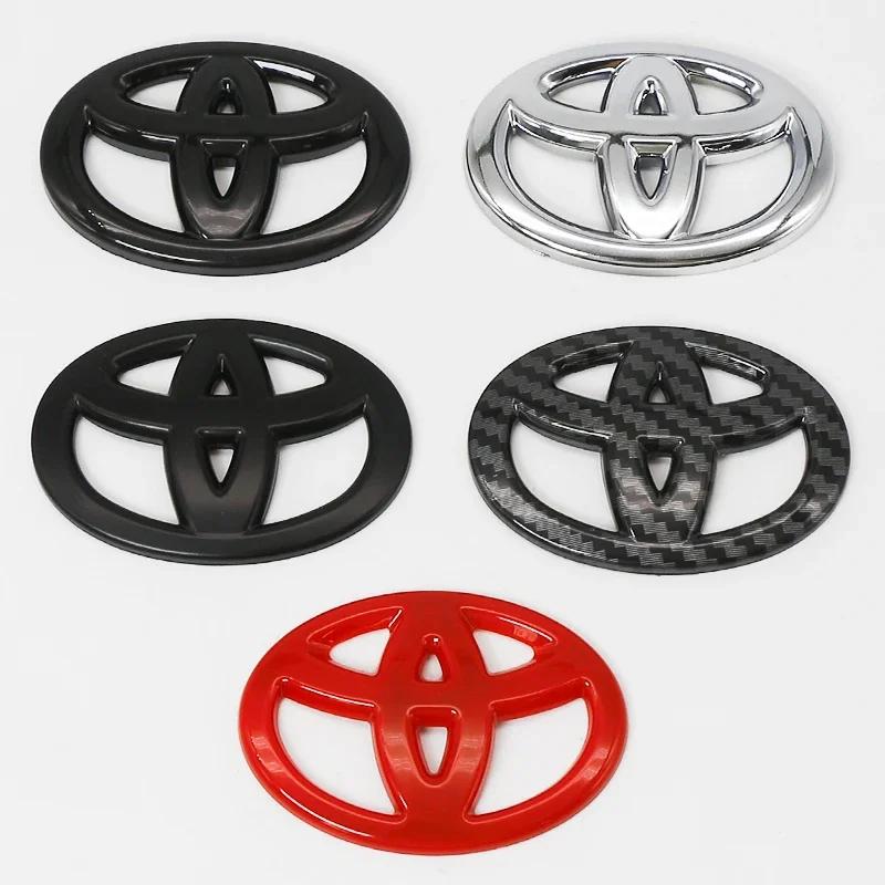 1Pc ABS Car Steering Wheel Decorative Stickers Carbon fiber Emblem For Toyota Hilux Avensis Auris Prius Verso Camry Accessories