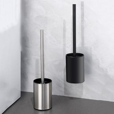 Stainless Steel Vertical Toilet Brush Holder Non Perforated Bathroom Cleaning Brush  RV