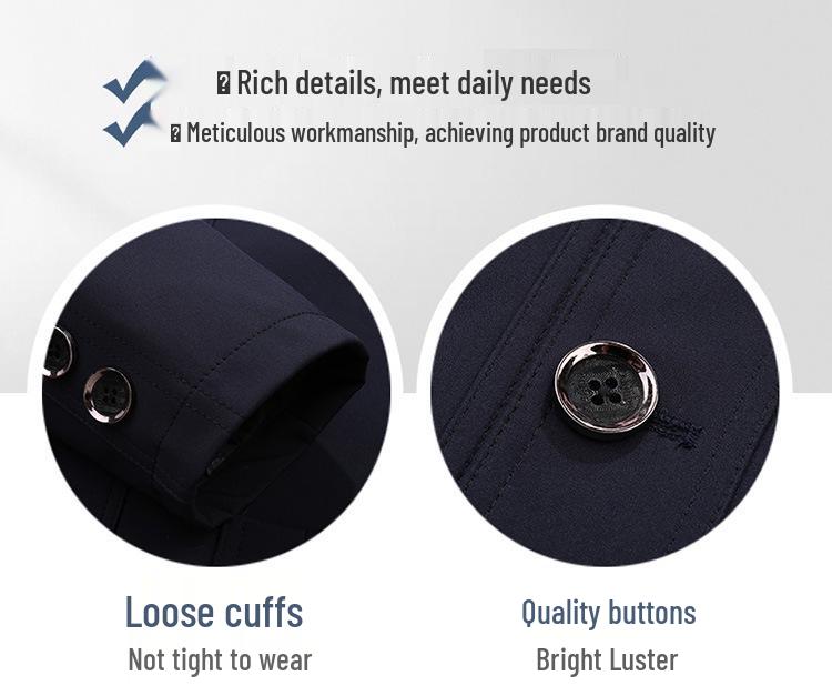 Men's Plus Size Business Casual Jacket - 2021 Autumn Button-Down, Turn-Down Collar, Dad's Outfit for Middle-Aged Men