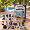 Scatola Creativa Conto alla Rovescia Amanti del Nuoto Calendario dell'Avvento 24 Giorni Calendario Natale Acrilico 2D Regali Unici Accessorio Ornamento da Appendere per Albero
