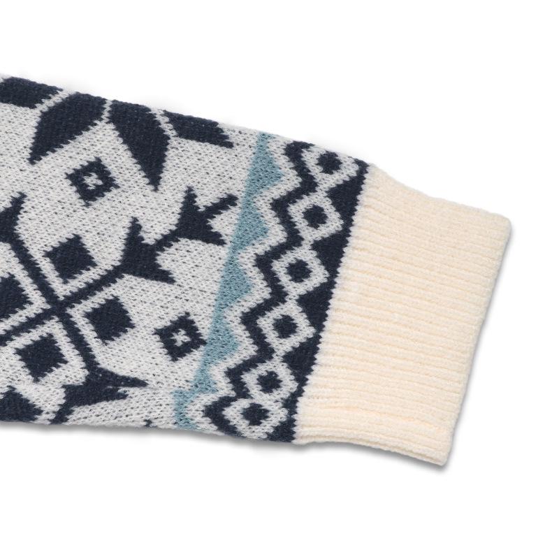 Nordic Style Women's Snowflake Pattern Knitted Sweater - Autumn/Winter 2025 Retro Color Block