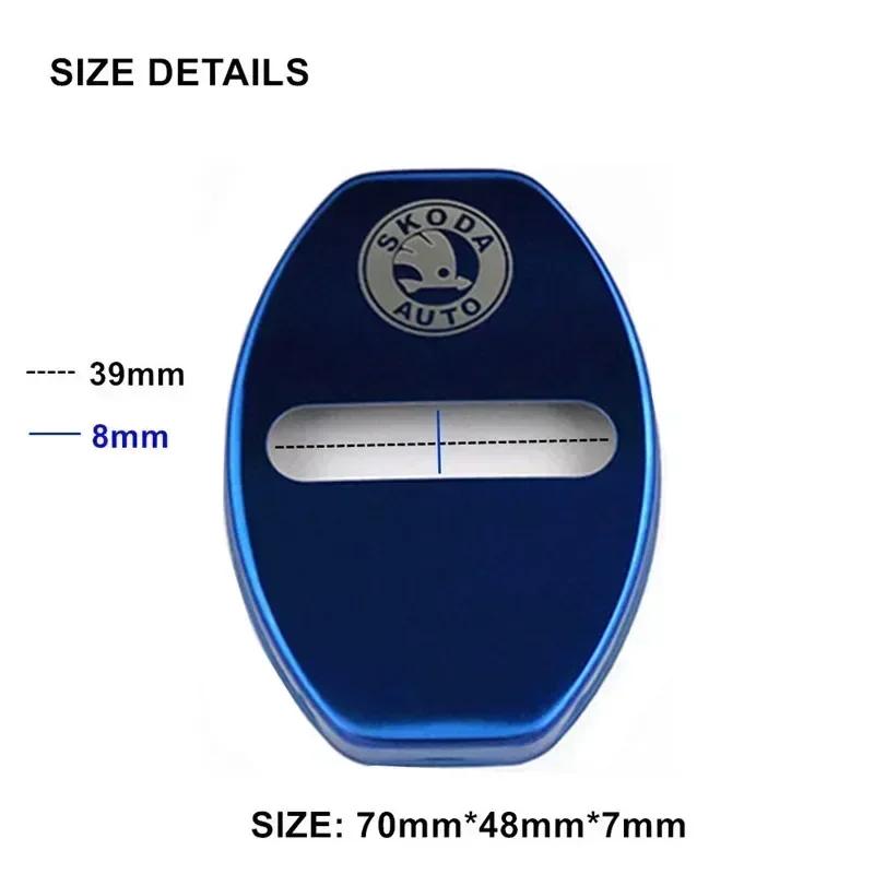 2026 Hot Car Door Lock Cover for SKODA Emblem Octavia Superb Kodiaq Fabia Rapid Spaceback Karoq Yeti Kamiq Metal Sticker Badge D