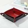 2PCS Nordic Leather Desktop Storage Tray PVC Leather Jewelry Cosmetic Key Storage Tray Desktop Folding Organizer Storage Box