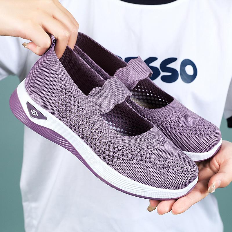 Women's Shoes Summer Women's Shoes Middle-aged and Elderly Mother Shoes Lightweight Hollow Breathable Old Beijing Cloth Shoes