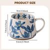 Floral Mug Blue Flower Porcelain Christmas Gift Retro Styles for Coffee Tea Cup Adults