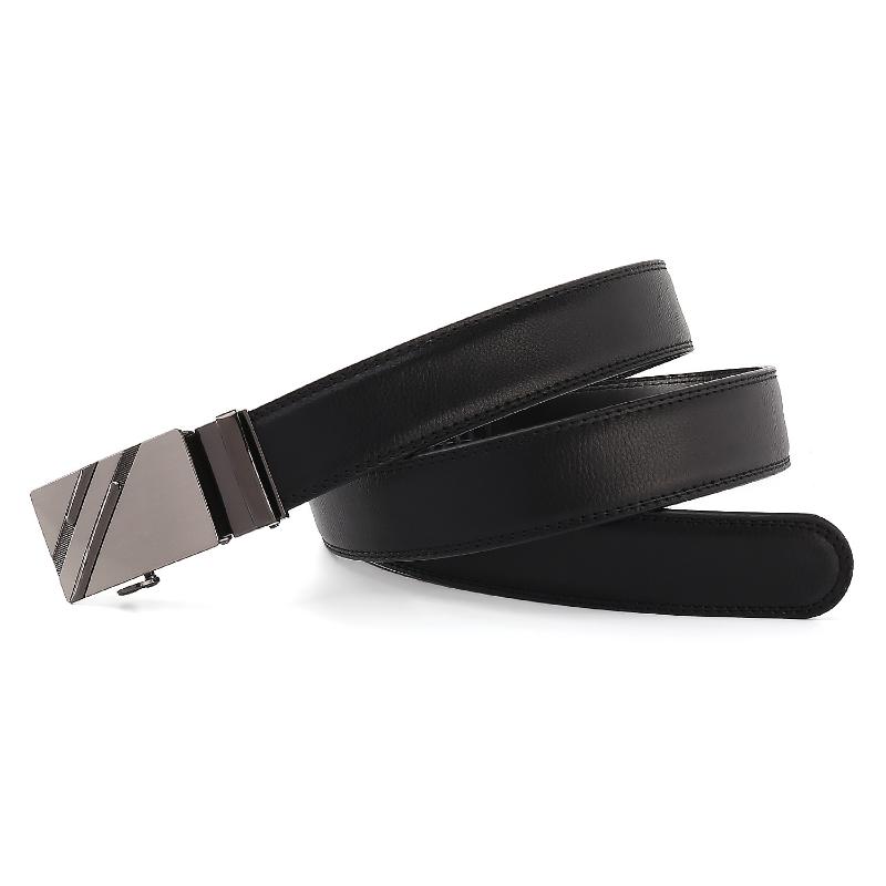PULO Men's Automatic Buckle Leather Belt Durable Belt High Quality Comfortable Belt