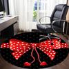 1pc Polka Dot Bow Office Round Rug, Carpet for Office, Gaming, Lightweight Round Floor Mat yy260208035