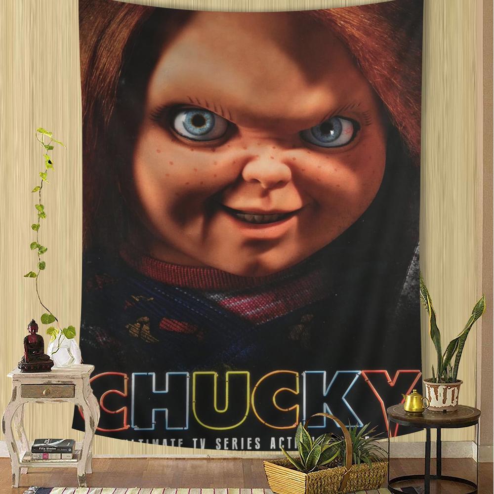 Chucky Horror Movie Anime Tapestry Hanging Tarot Hippie Wall Rugs Dorm Home Decor