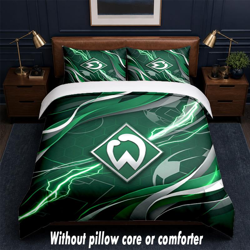 Werder Bremen Football Design Bed Bedding Set 1 Duvet Cover + 2 Pillowcases Soft Breathable Household Bed Linens