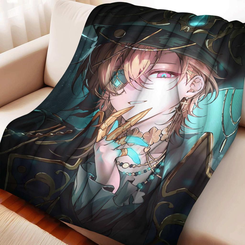 Game Honkai: Star Rail Aventurine Flannel Blanket Warmth Soft Air Conditioning Otaku Blanket Multifunctional Decorative Blankets