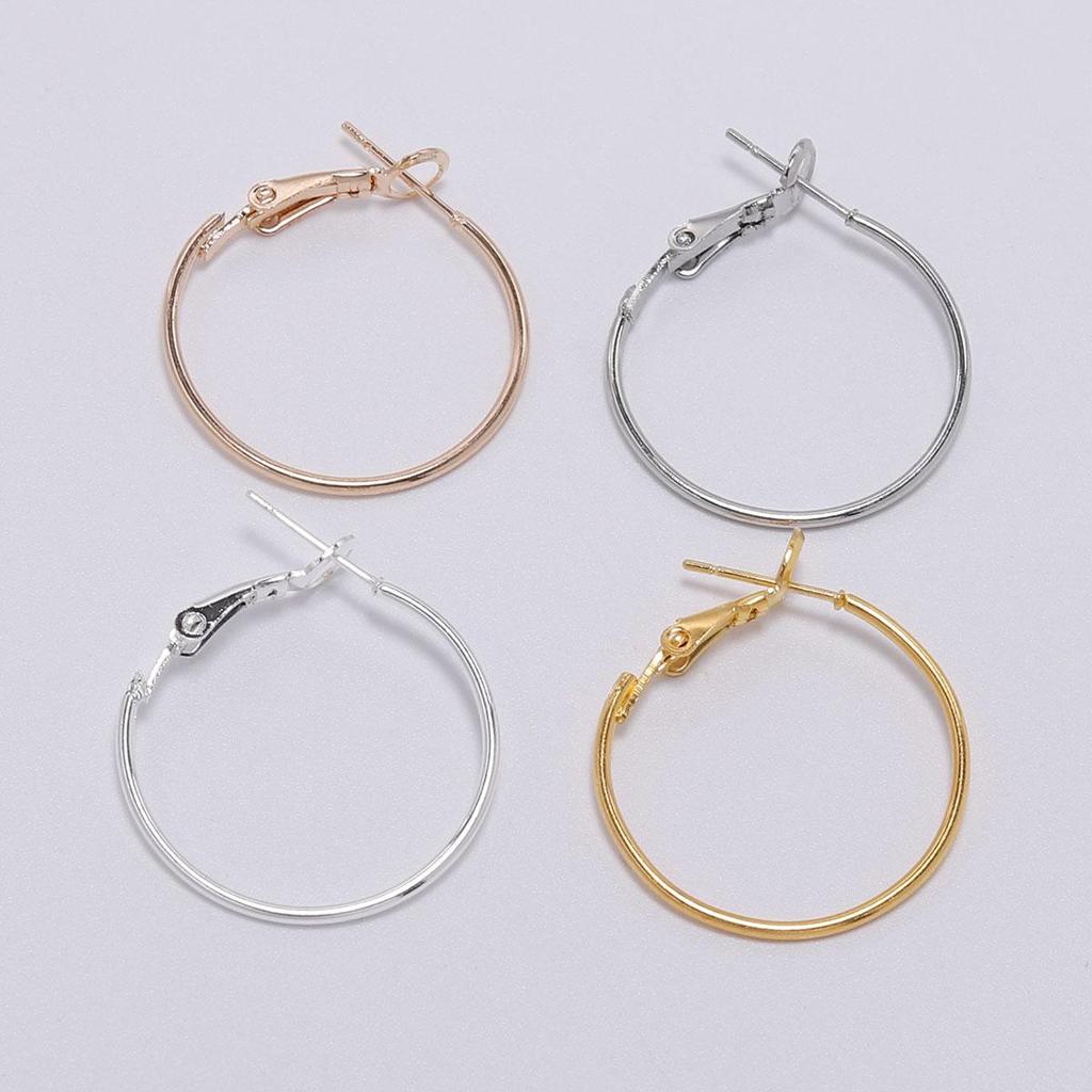 10pcs 20-50mm Circle Round Hoop Earrings Hooks Earring Findings For DIY Jewelry Making Accessories Supplies