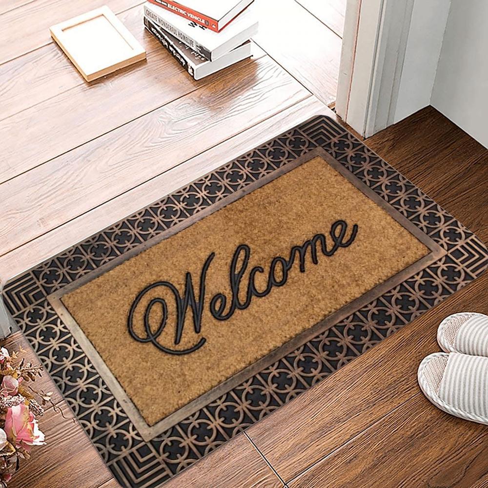 

Ласкаво просимо Килим з бруківки 3D Килим з кам яним візерунком для дому, вуличного декору Ідеально підходить для входу, вітальні, ванної кімнати, балкона 40x60cm