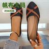 2025 new large-size denim single shoes low-top shallow casual shoes flat-soled feet lazy Doudou shoes