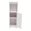 4-Tier White PVC Bathroom Storage Cabinet – Floor Standing Organizer with Ventilated Door – 35.4 Inch Tall