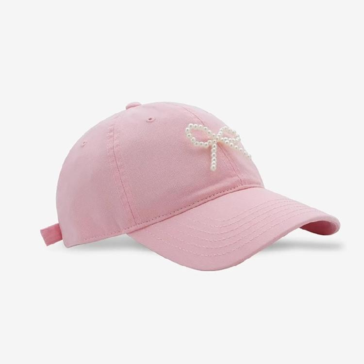 Breathable Baseball Hat for Girl Women Pearl Bow Adjustable Sports Hat