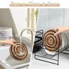 Magnetic Pot Coaster -Acacia Wood Trivet with Silicone Rings for Hot Pots, Pans & Dishes