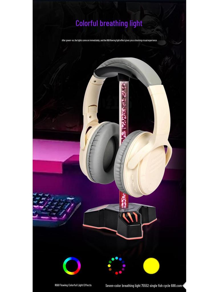 USB RGB Işıklı Kulaklık Standı ve Esports Oyun Kulaklığı Tutucu