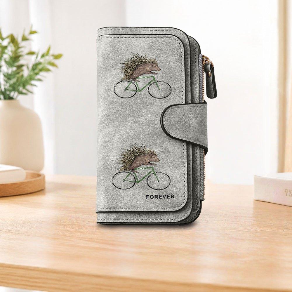 Porpoise Cycling Long Zipper Wallet Large Capacity Card Holder Unisex Clutch Bag Fashionable Zipper Coin Purse Suitable For Daily Commute Travel Work