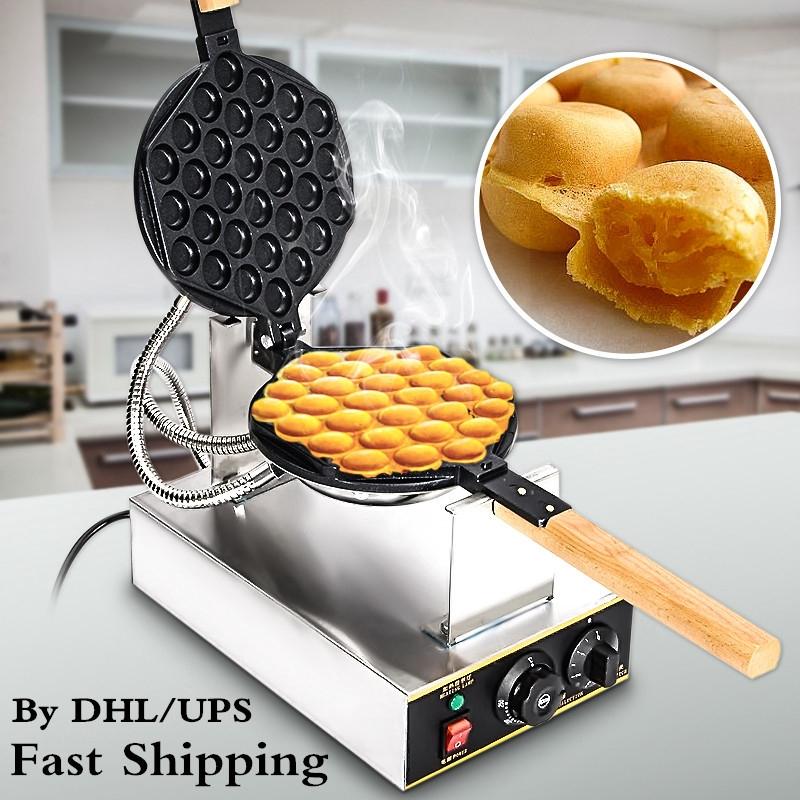 1.1 Kw Bubble Egg Cake Eggettes OvenElectric Waffle Maker Waffle Baker Non-stick Commercial Ice Cream Crispy Cone Making Machine
