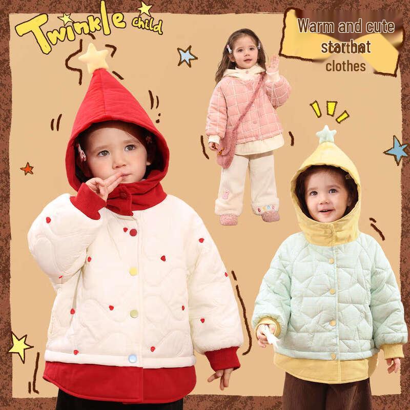 

LUSON Girls Baby Elf Hooded Winter Padded Coat 100