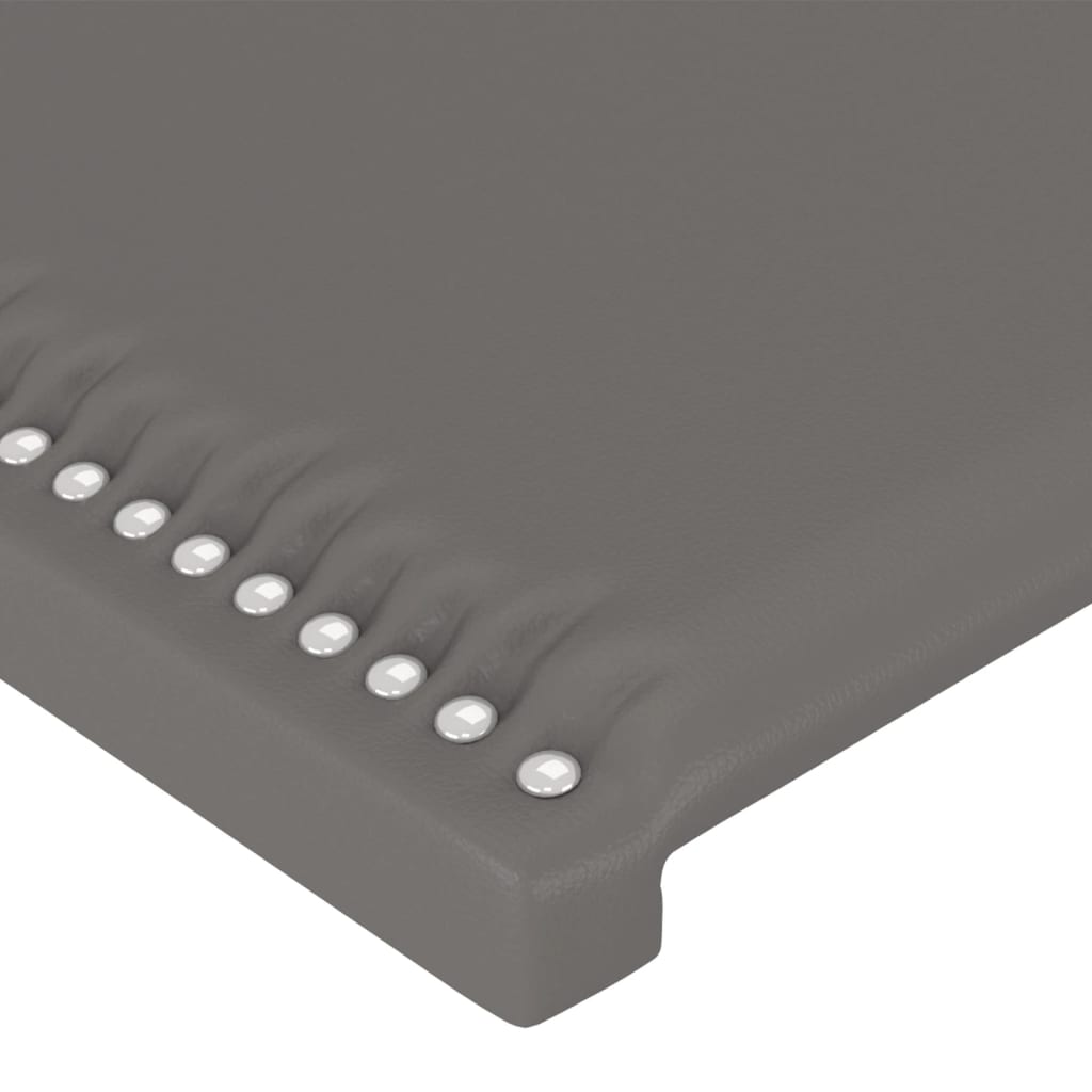 Bed Frame with Headboard Grey 140 x 200 cm Artificial Leather