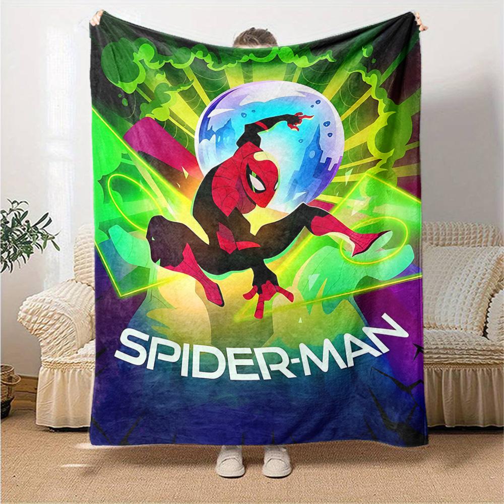 Spiderman Wonder Flannel Blanket Super Soft Warm Cozy Blanket For Sofa Bed Office Travel Allseason Home Decor Gift