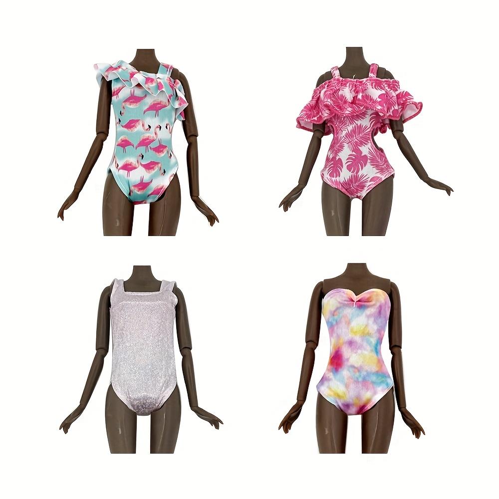 Ensemble de 6 pièces de vêtements pour poupée fille de 11,5 pouces, Maillots de bain, Peignoirs, Pantoufles, Accessoires de poupée à la mode, Jouets d'habillage mignons