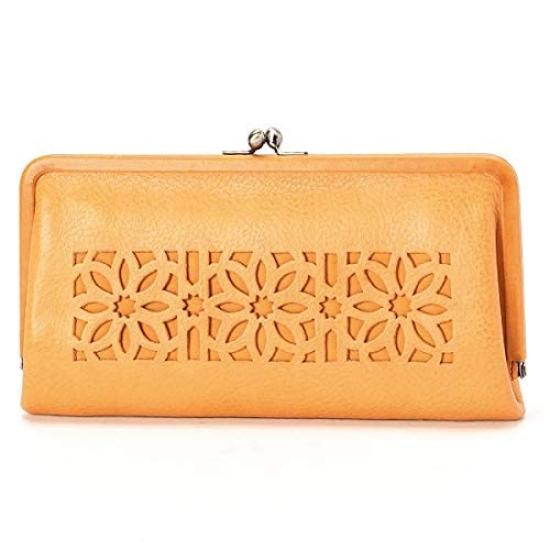 Long Clasp Wallet Cutwork Yellow [Genten]