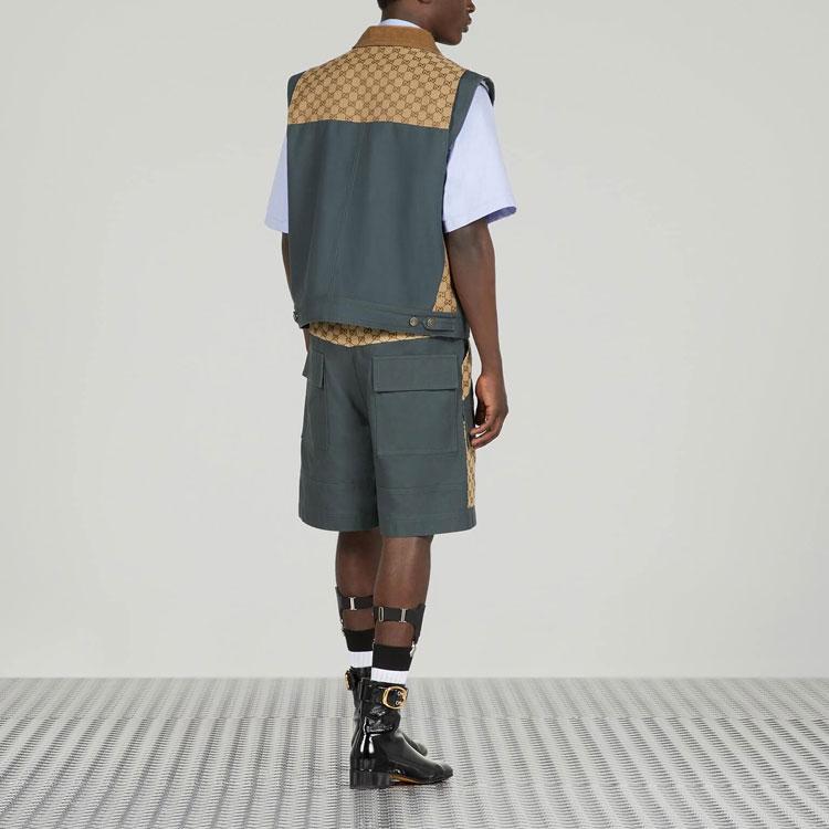 GUCCI Cotton Canvas Bermuda Gg Insert Shorts 742850-XDCEY-1168