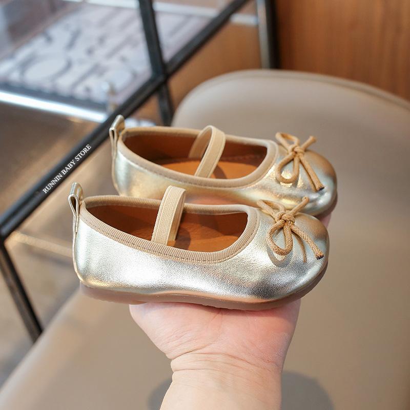 Spring Elegant Bowknot Ballet Flats Classic Shoe Round Toe Comfort Slip-On Girls Fashion Loafers Leather Party Shoes I01223