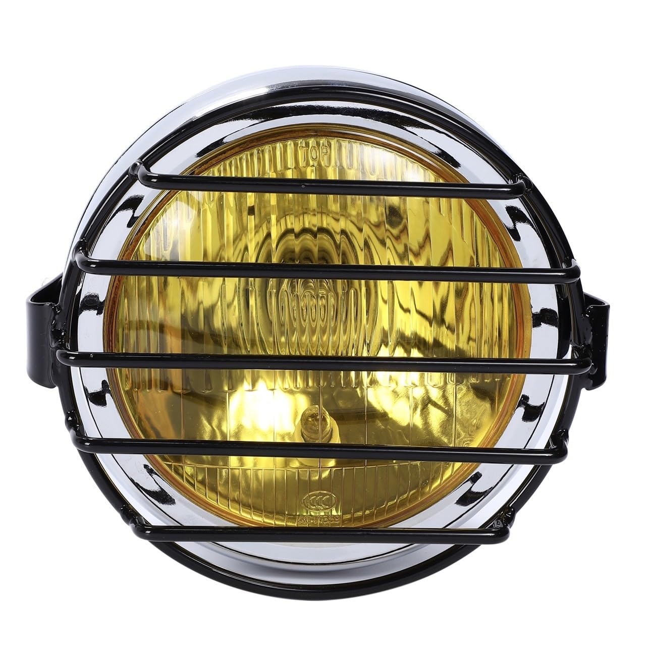 

Kanoan Bates Light Vintage 12V Headlight with Guard Universal Fit for Serow Serow Body with Yellow 5.5-inch Lens, Aftermarket, TW225, TW250, 225, 250,