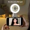 Portable USB Charging Desk Fan With Phone Holder And Three Speed Setting Suitable For Camping Photography Mobile Devices