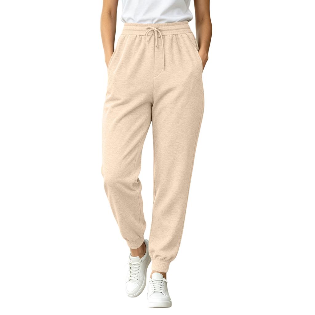 Damen Jogginghose mit Farbzugband und Bündchen Lässige Hose