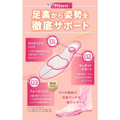 Guaranteed authentic PitSole insoles for posture support, unisex, arch support, adjustable size, ultra-lightweight, and counterfeit-proof (Black, Size