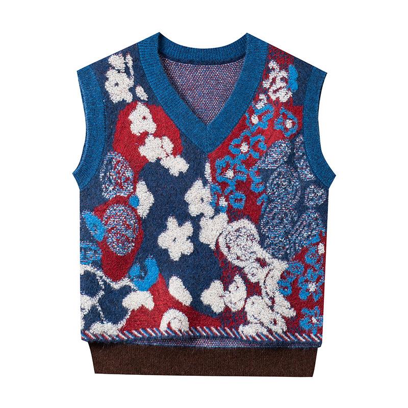 Soft Waxy Skin-friendly Alpaca Wool Blended Neck Knitted Sweater Women's Autumn New Sweater, Thin Stacked Vest