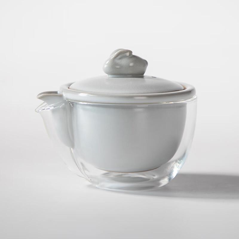 Ru Yi Rabbit Portable Ceramic Tea Set