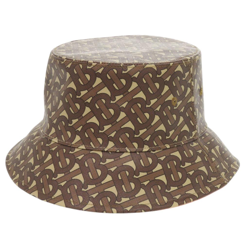 Used AUTHENTIC BURBERRY TBMonogram Bucket Hathat Brown cotton/PVC