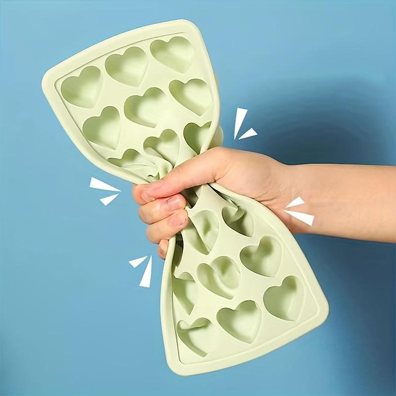 1pc Heart Shaped Ice Cube Tray Flexible Food Grade Silicone Ice Cube Mold Cute Love Ice Trays For Freezer Ice Cube Maker Ea