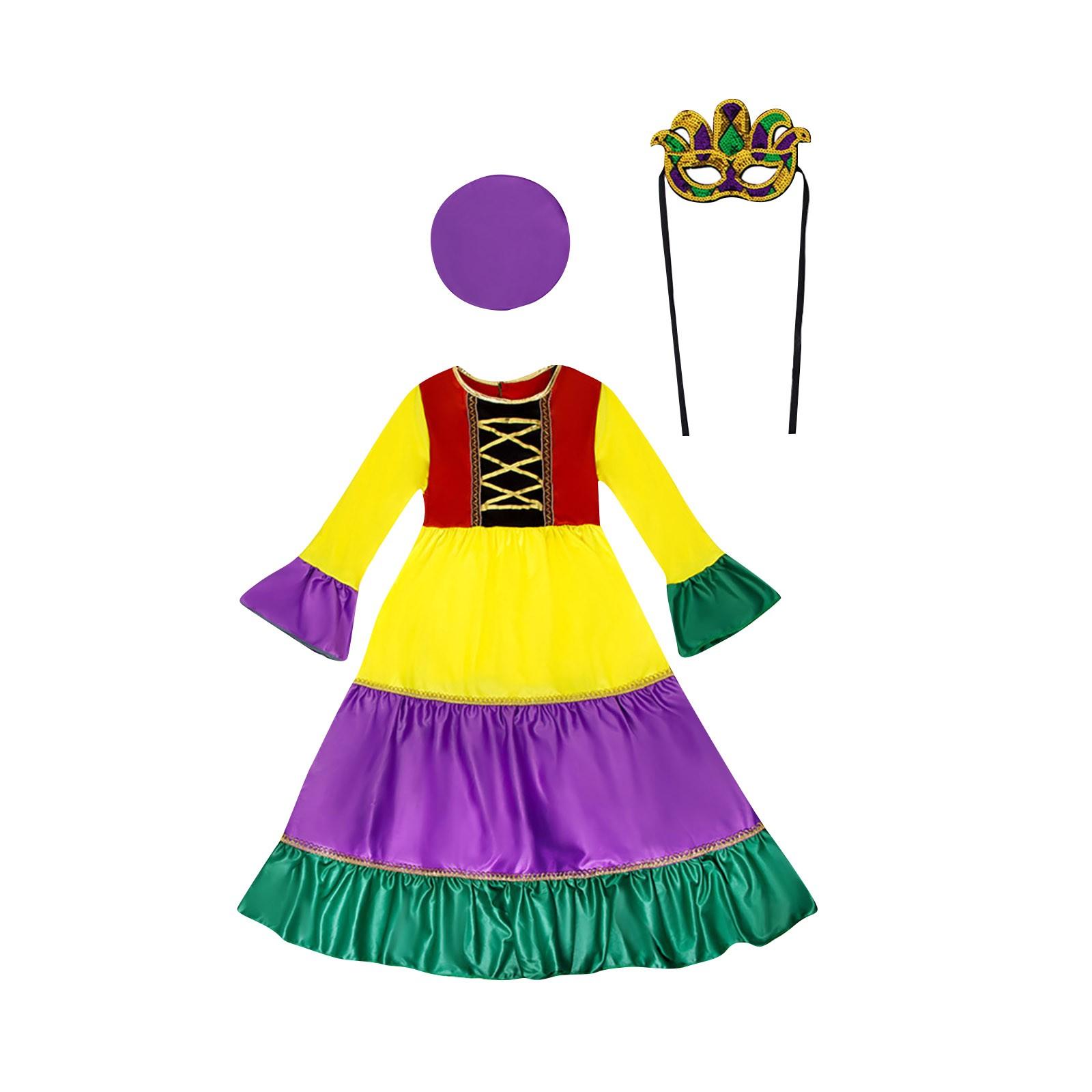 

Карнавальный новый детский контрастный цвет большая юбка платье Хэллоуин сценический костюм Cos костюм для вечеринки выступление XL жёлтый