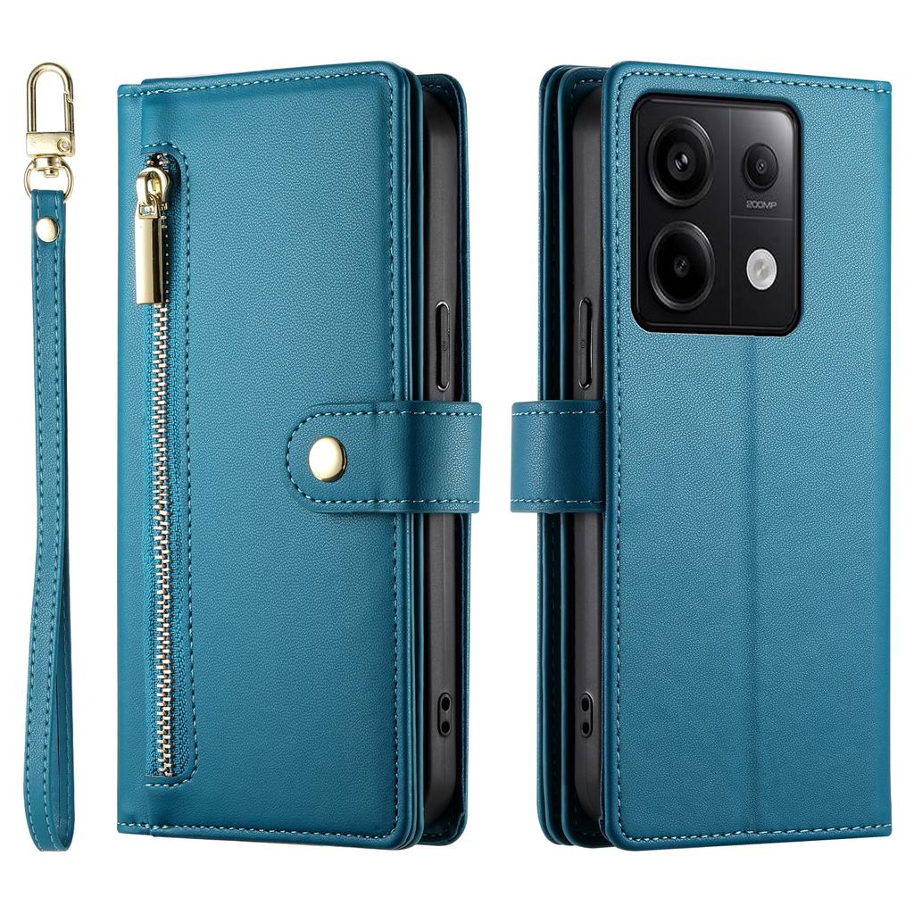 Crossbody Ledertasche für Xiaomi Redmi Note 15 14 13 12 Pro Plus 14C 13C A3 A5 Reißverschluss Lanyard Kartenfach Geldbörse Tasche Hülle