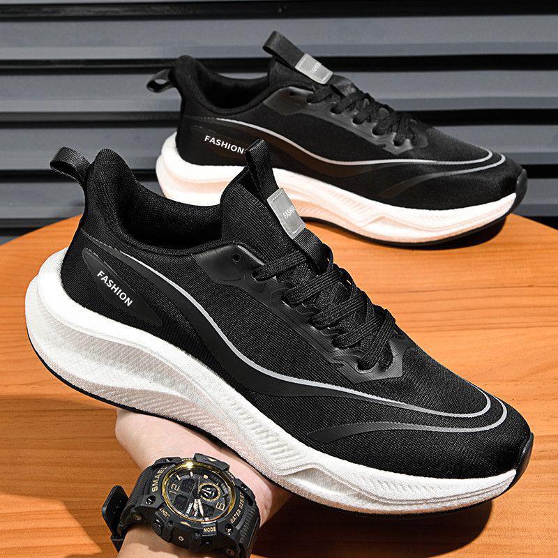 Men s Versatile Mesh Breathable Athletic Shoes - Stylish Summer Comfort 40 чёрный